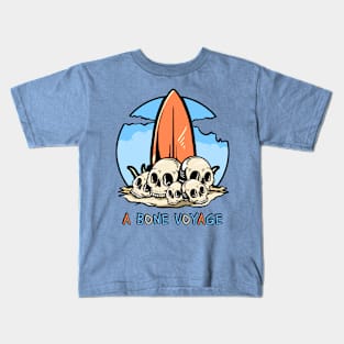 Bone Voyage: Surf and Skull Design Kids T-Shirt